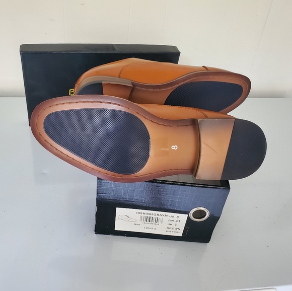 Bruno Marc Men's Brown Cap Toe PU Leather Oxford Shoe size 8 - Picture 3 of 6